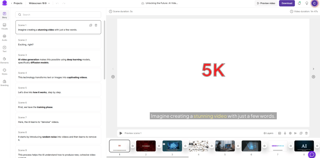 Customizing a video with Pictory
