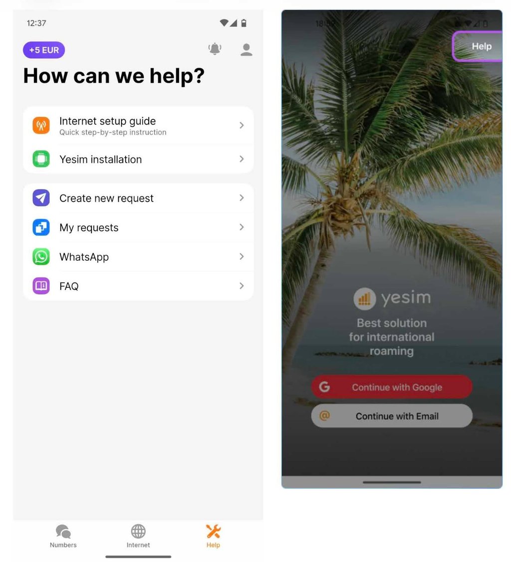 yesim support page