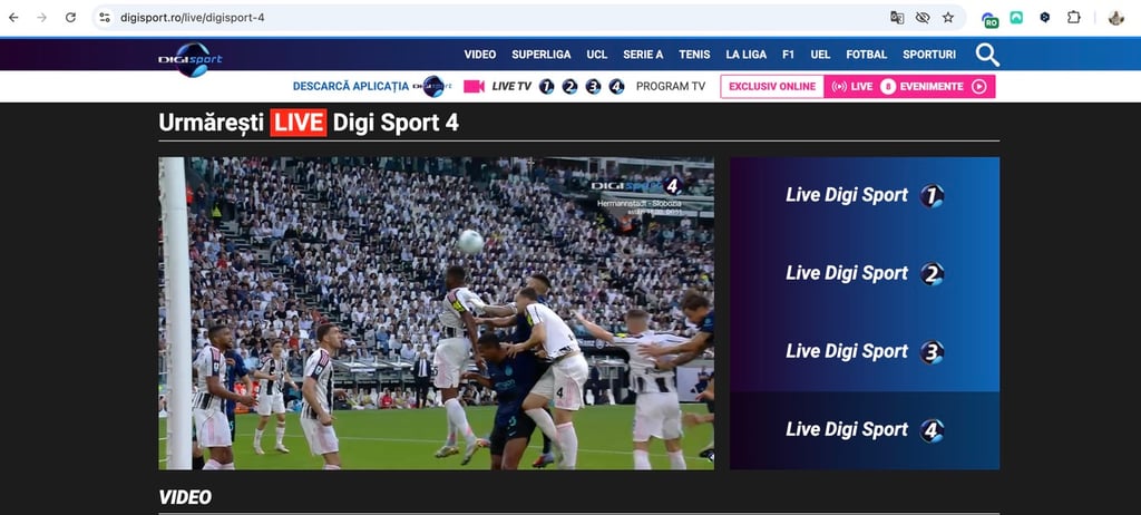 Digi Sport 4 desbloqueado con NordVPN