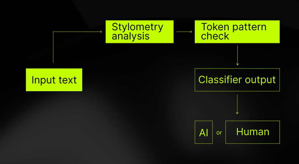 AI vs human text detection process overview