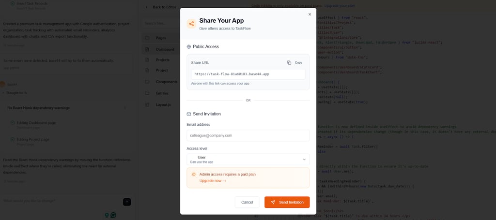 Base44 collaboration