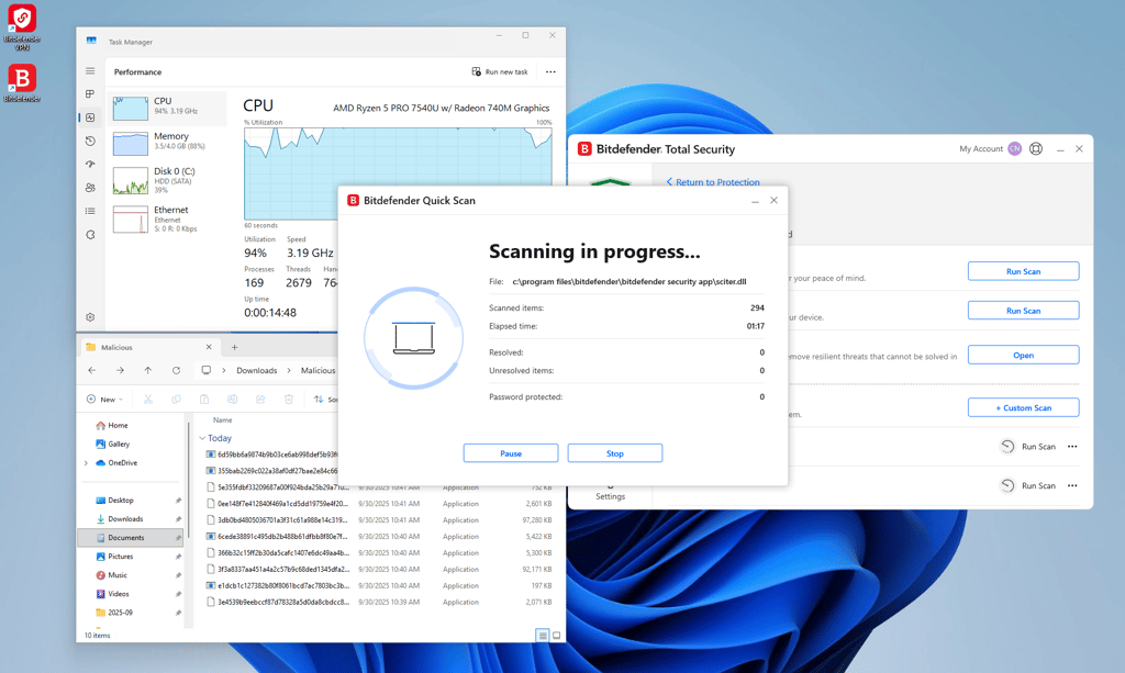 Bitdefender scan in progress oct 2025