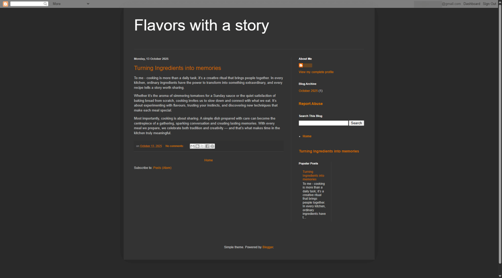 blogger website example flavor oct 2025