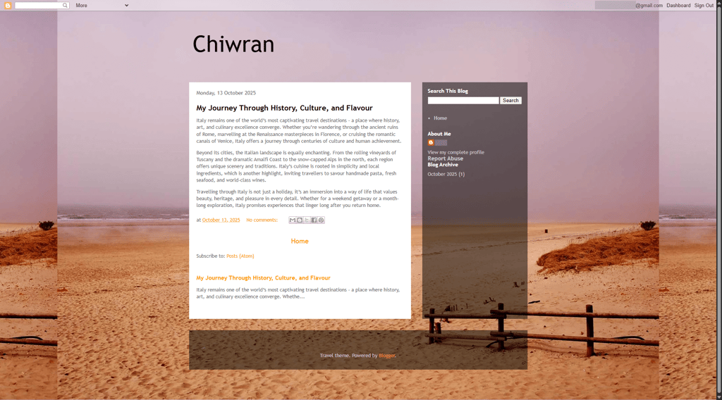 Blogger travel blog theme