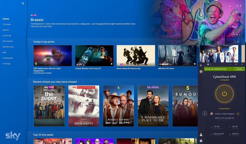 Sky Go unblocked with Proton VPN