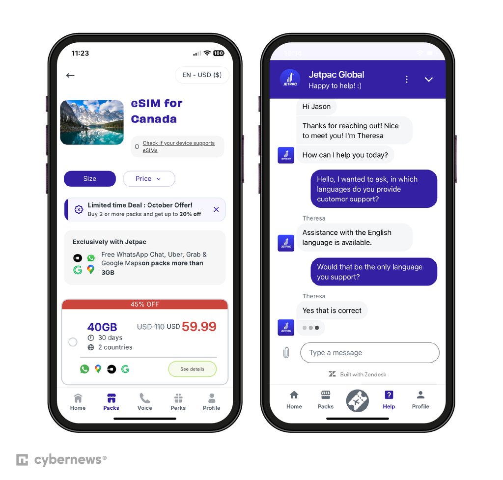 Using Jetpac eSIM in Canada