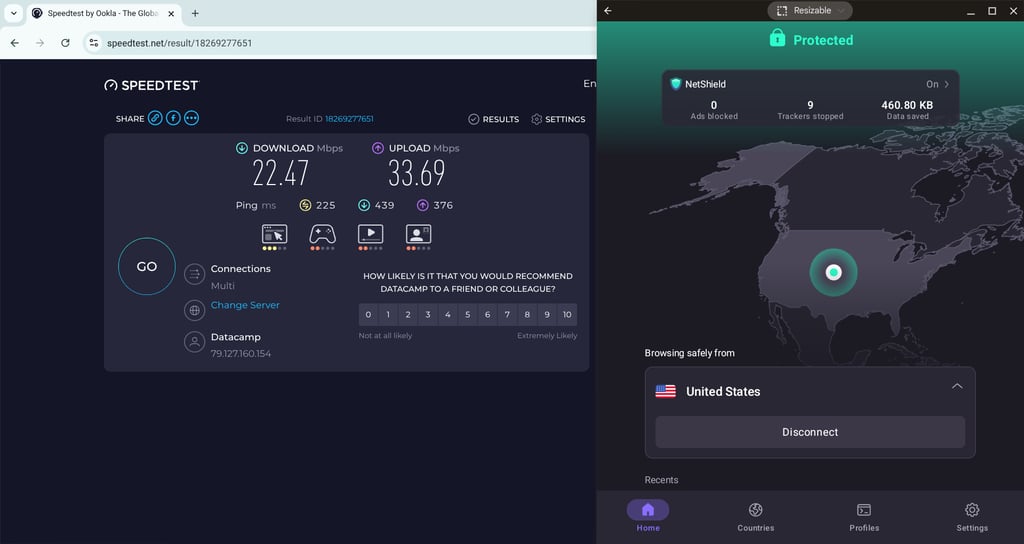 Proton VPN server in the US
