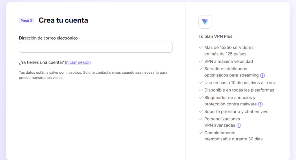 ProtonVPN create your account
