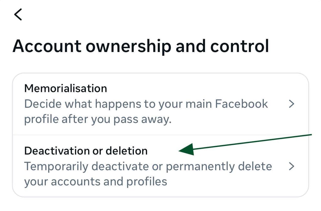 Select Deactivation or deletion