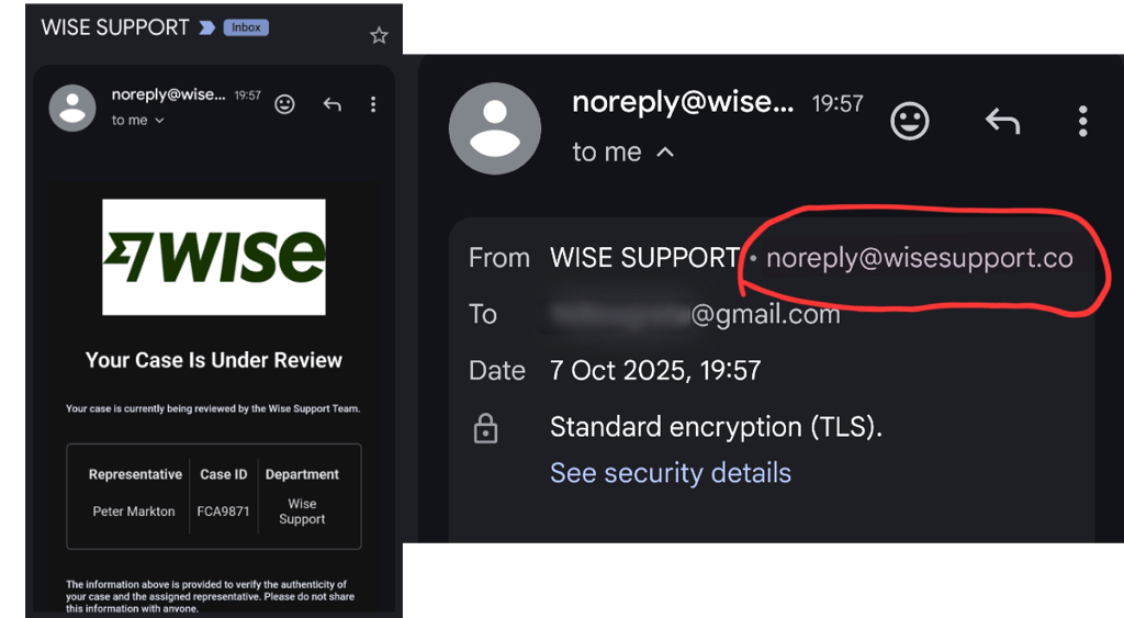 WISE scam