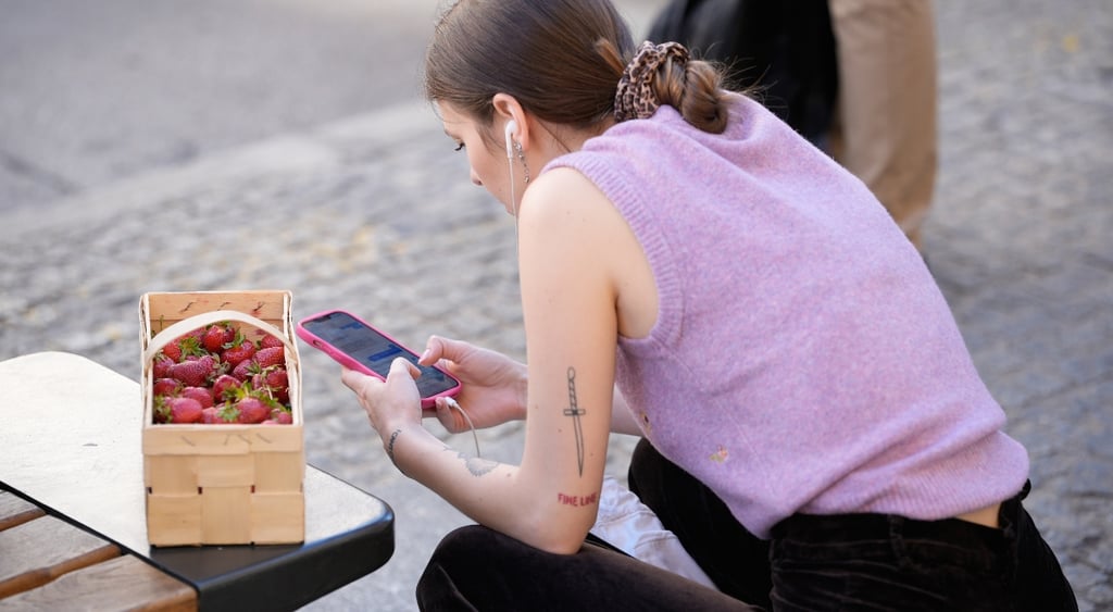 A woman scrolling in her free time