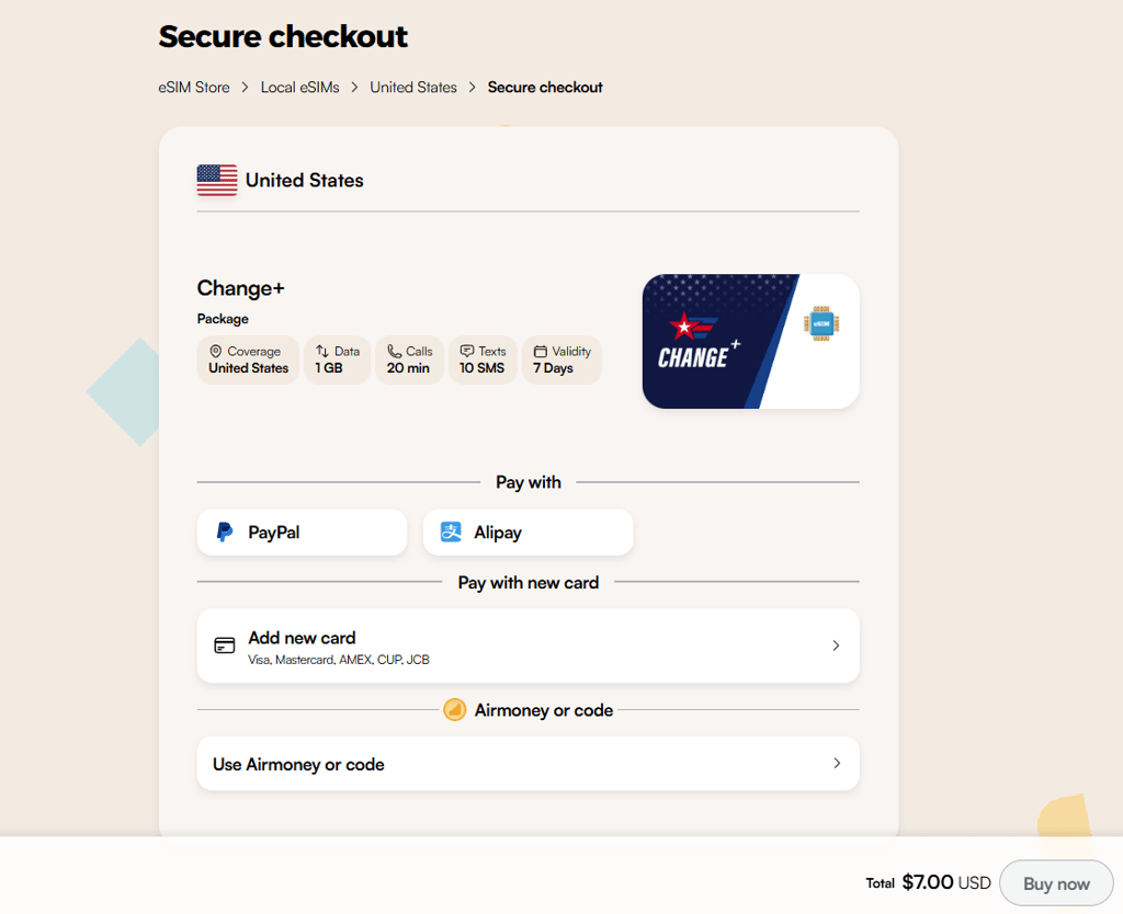 Airalo Secure Checkout