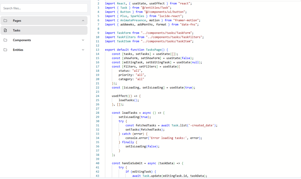 Base44 code editor