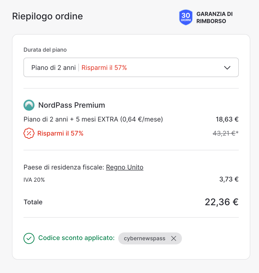 nordpass coupon applied