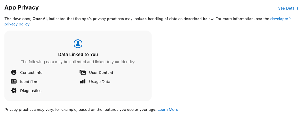 chatgpt ios privacy policy