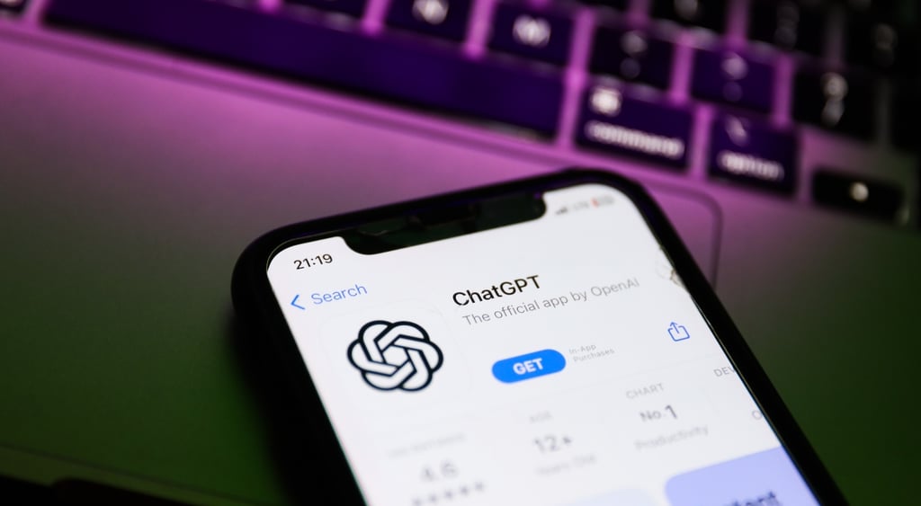 A smarphone with ChatGPT app open