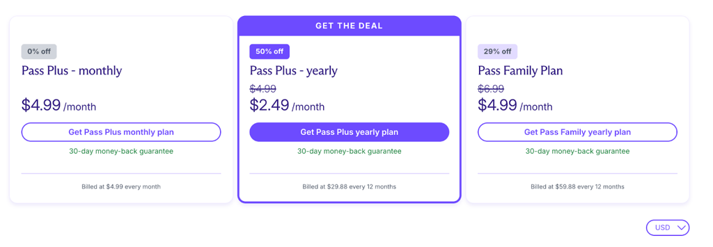 choose proton pass plan