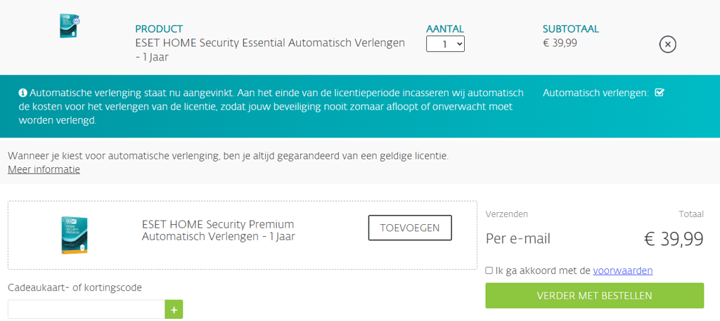 NL eset add coupon code