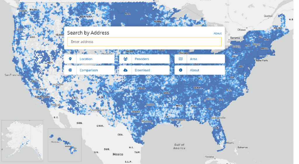 FCC Broadband coverage map