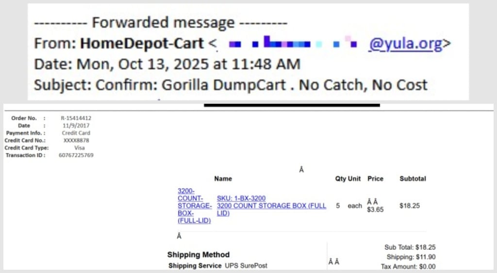 Home Depot phishing Halloween giveaway 3