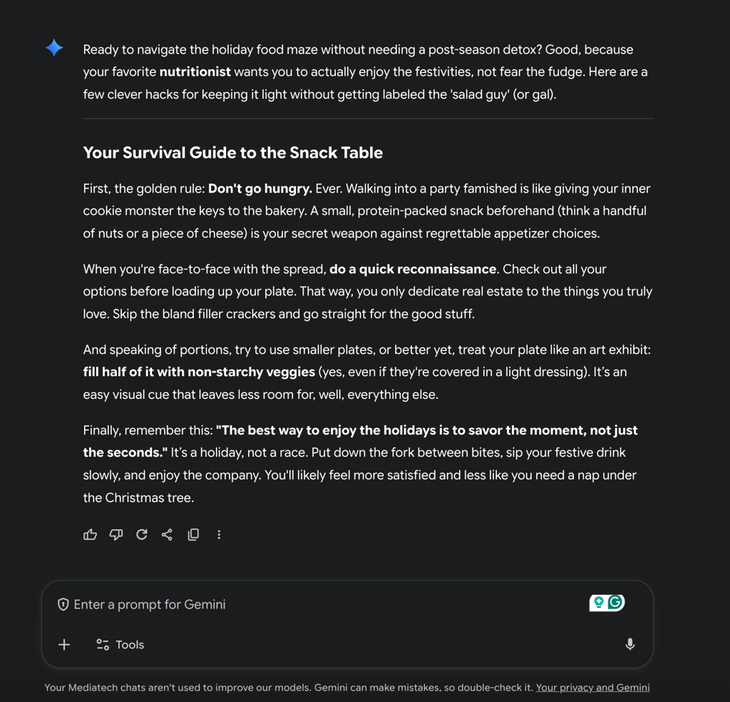 Google’s Gemini output