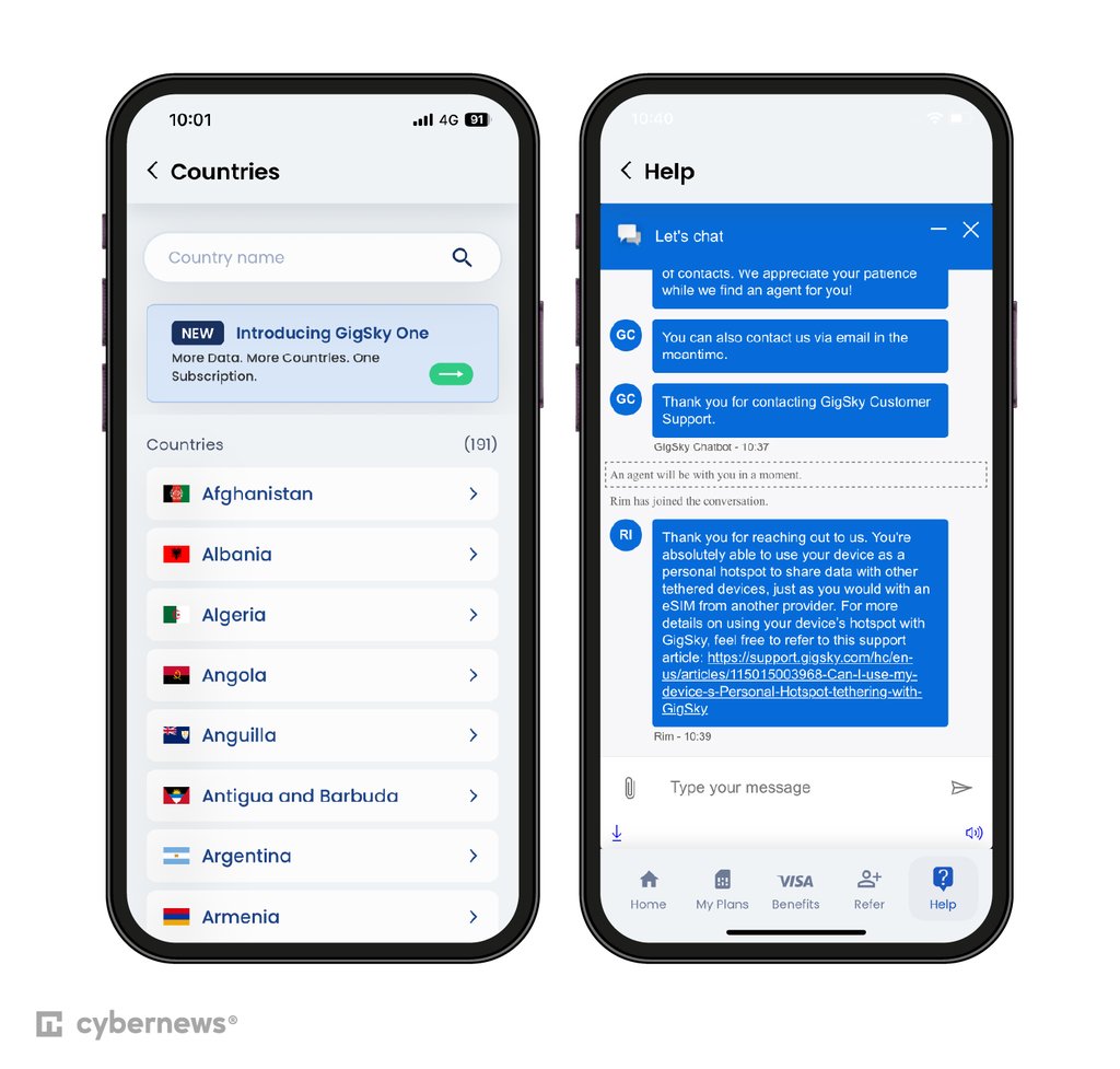 Using GigSky eSIM in Canada