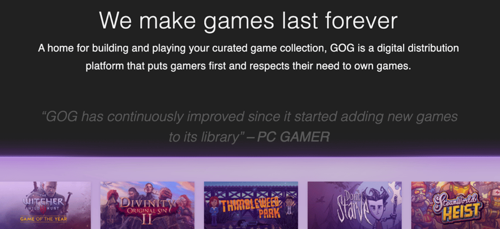 GOG.com slogan