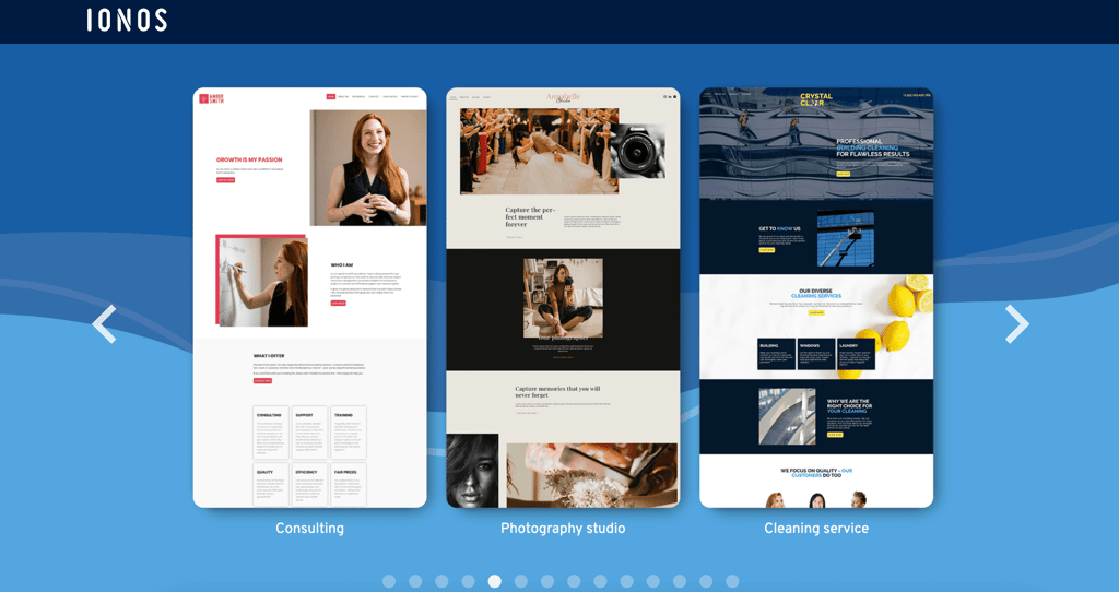 Some of IONOS’ available templates