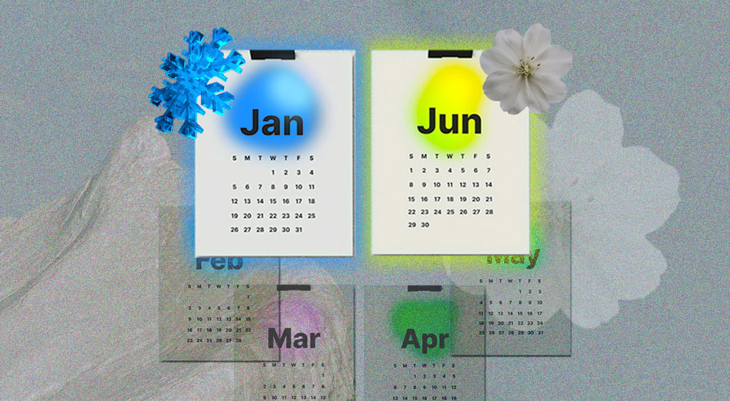 january frozen calendar, june, white flower calendar