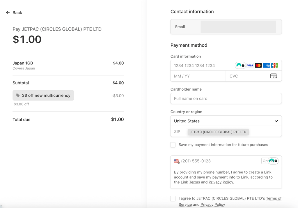 jetpac payment oct 2025