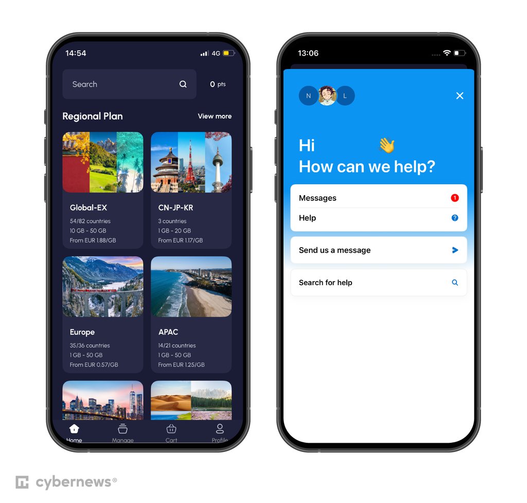Nomad app opened on an iPhone