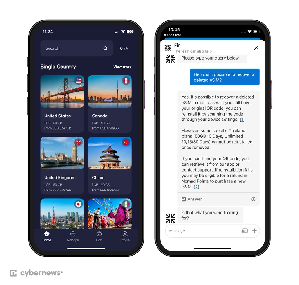 Using Nomad eSIM in Canada