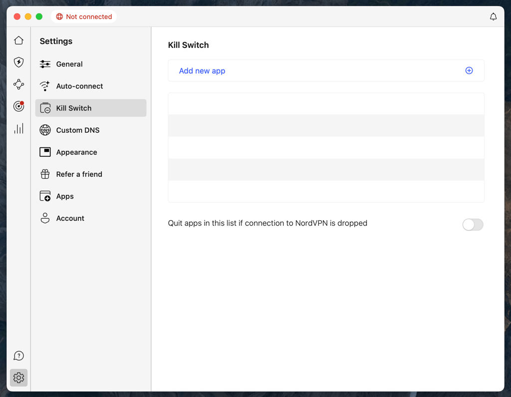 NordVPN kill switch macOS