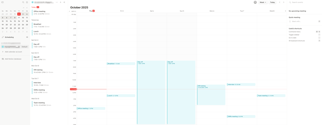 Notion AI created a detailed project kickoff agenda in Notion Calendar
