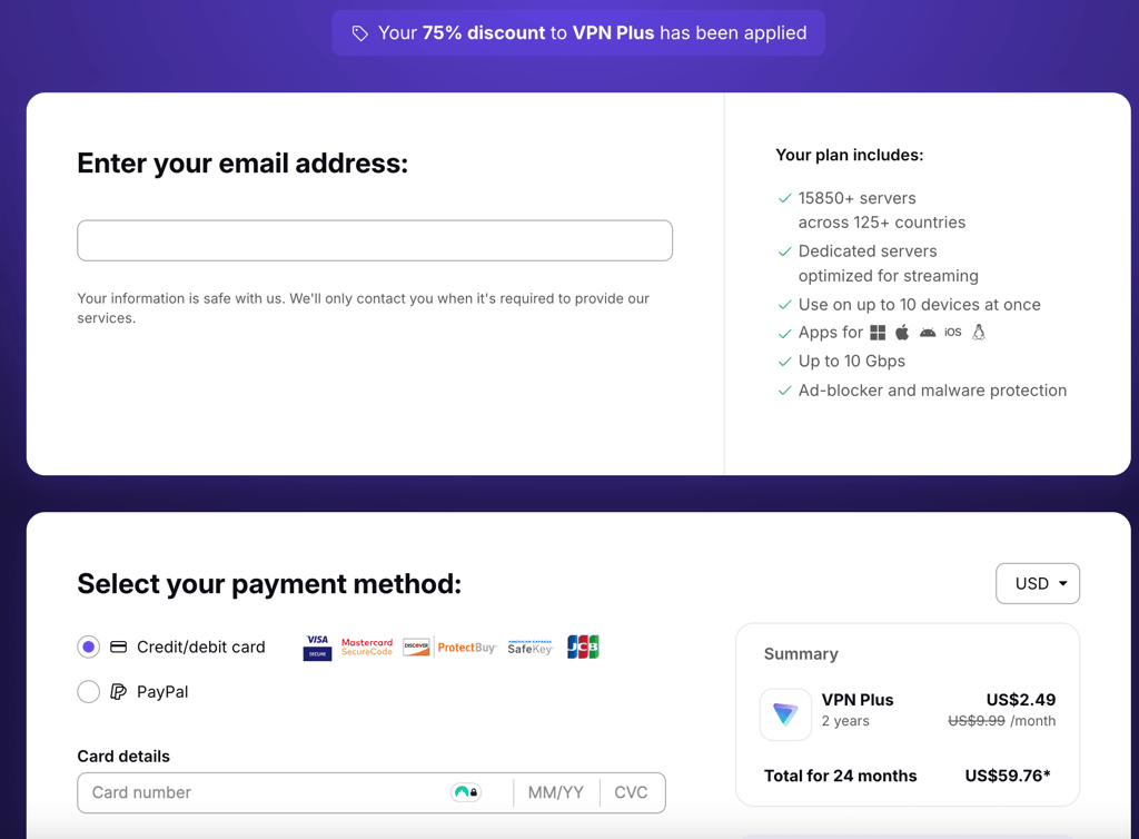 ProtonVPN BF checkout black friday 2025