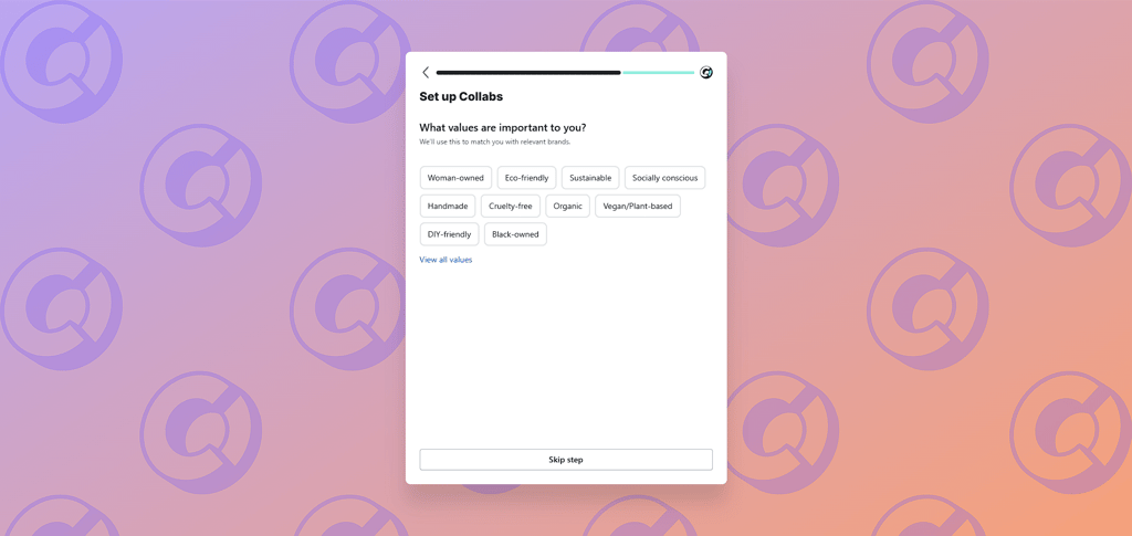 Shopify Collabs setting up process