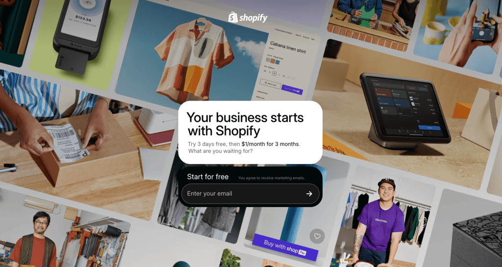 Shopify sign up email