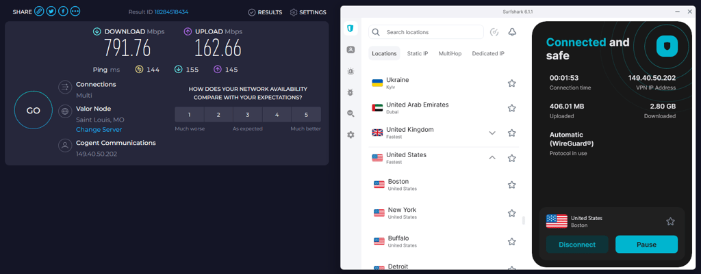 surfshark vpn speed test octorber 2025
