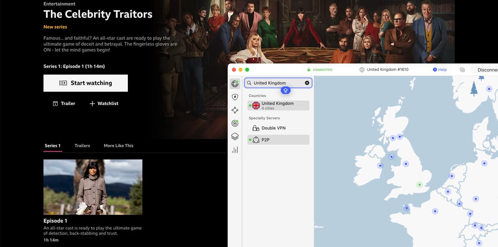 Celebrity traitors in BBC iPlayer
