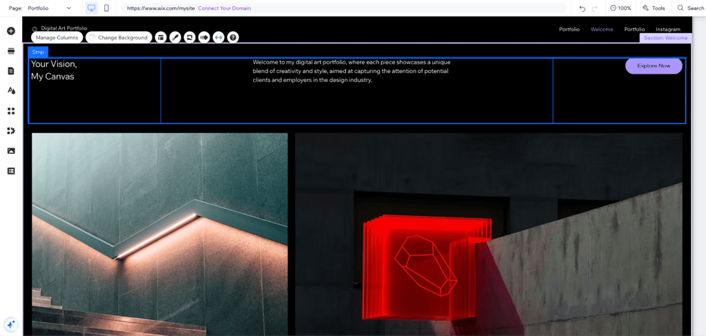 Editing the website generated by Wix AI