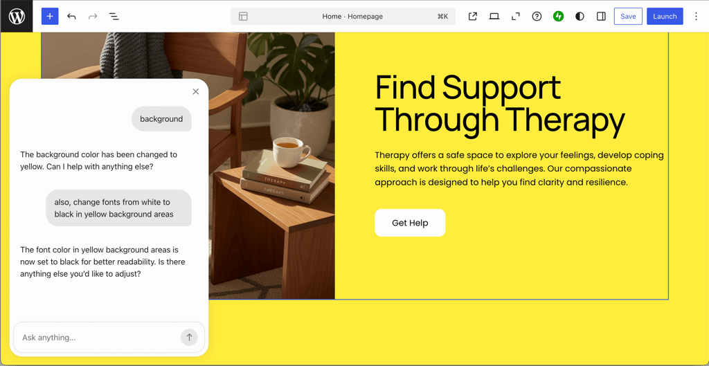 Therapist website built with WordPress.com