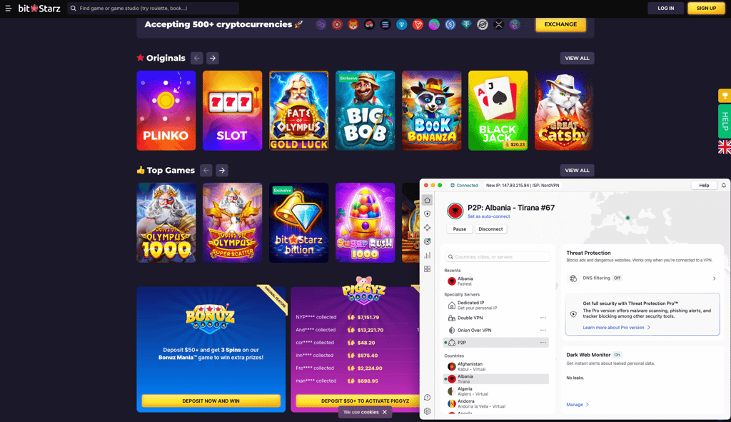 BitStarz unblocked with NordVPN