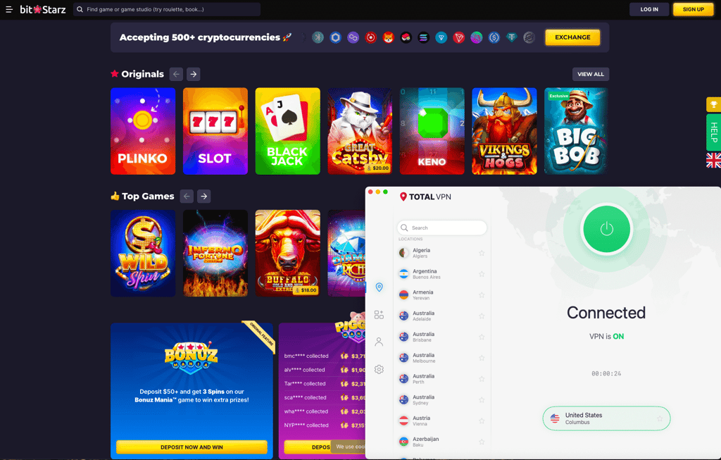 BitStarz unblocked with TotalVPN