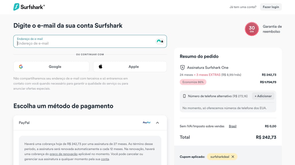 Surfshark VPN (payment BR)