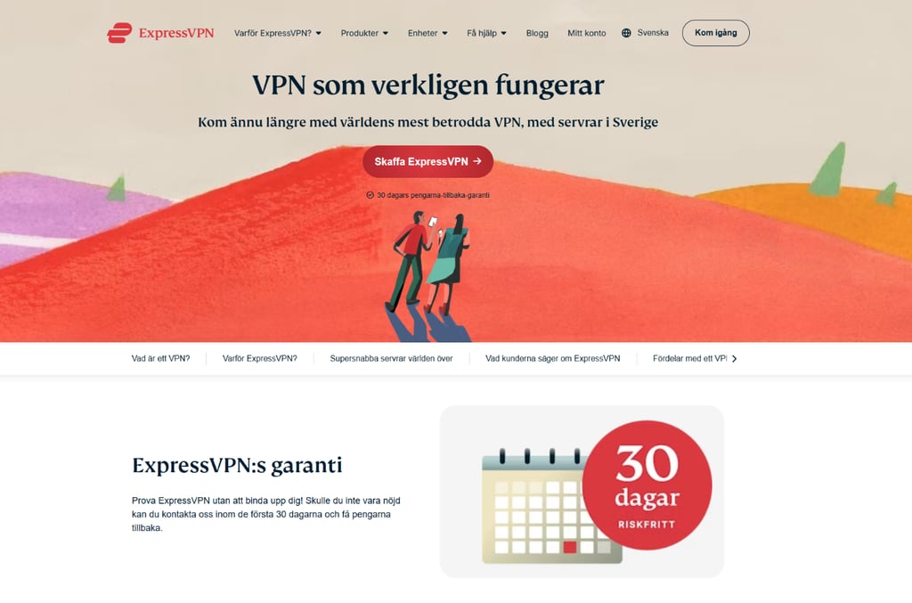 ExpressVPN home page in SV
