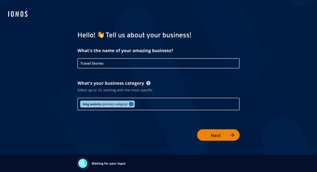 IONOS questions for website creation