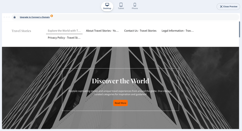 Finished website created with the IONOS website builder