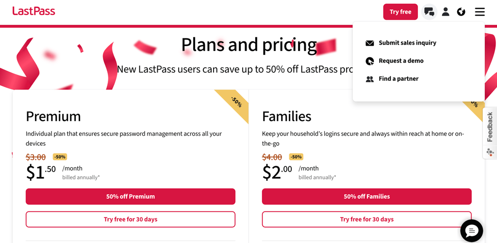 Lastpass black friday plans