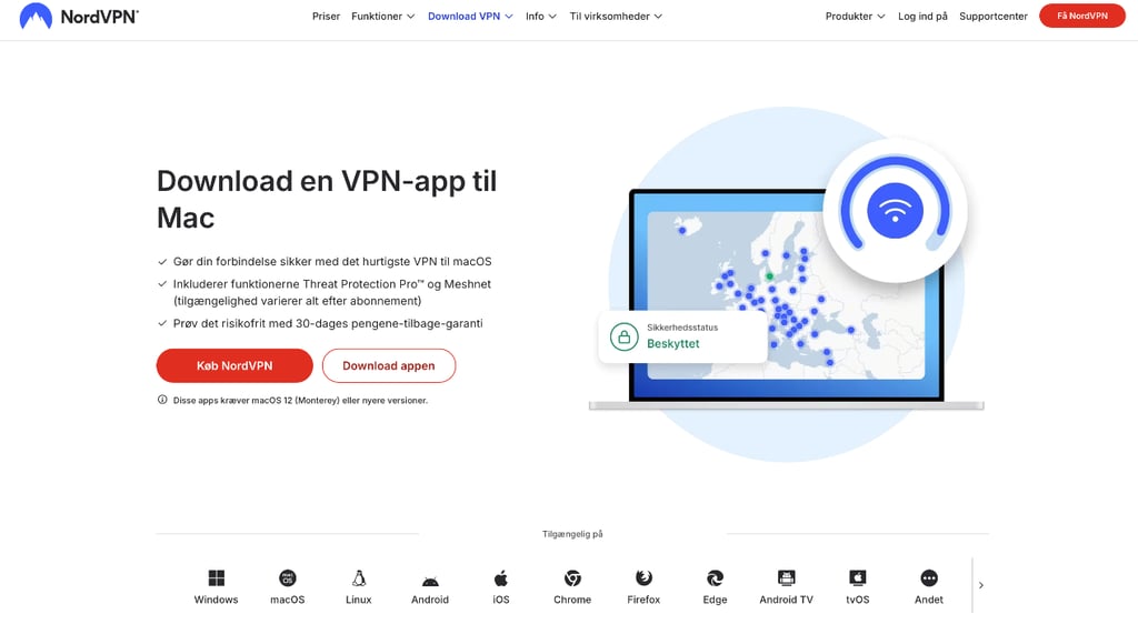 NordVPN download menu da