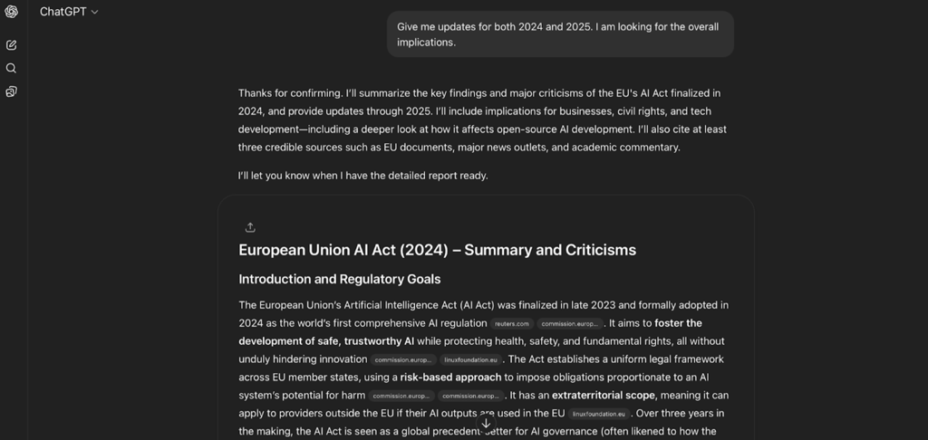 Research and fact-checking ChatGPT